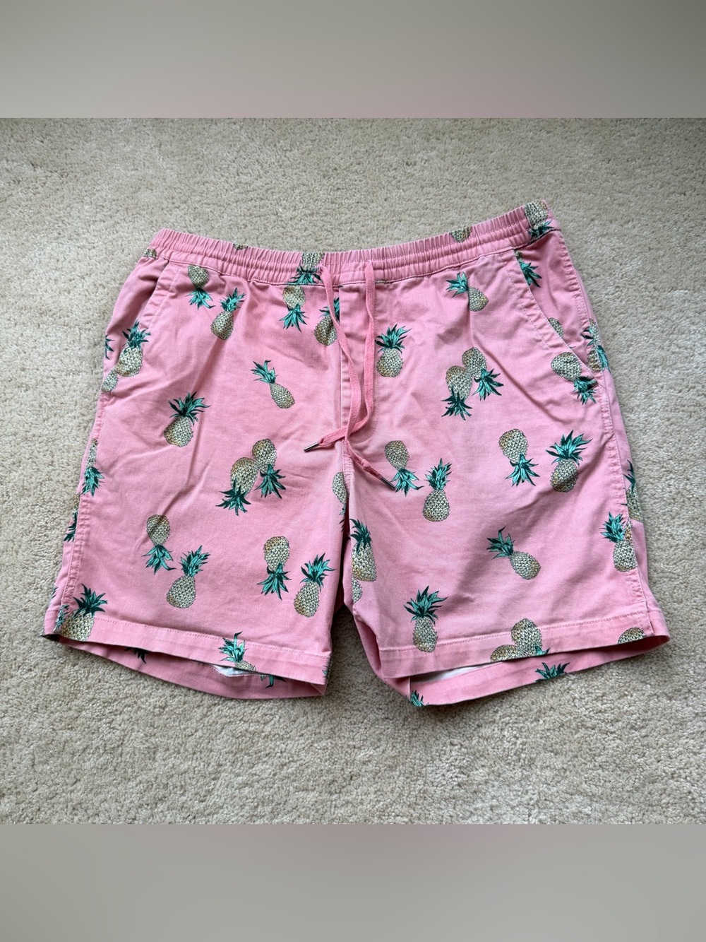 Urban Outfitters Men’s Pineapple Print Coral  Pull On Shorts - XL - EUC